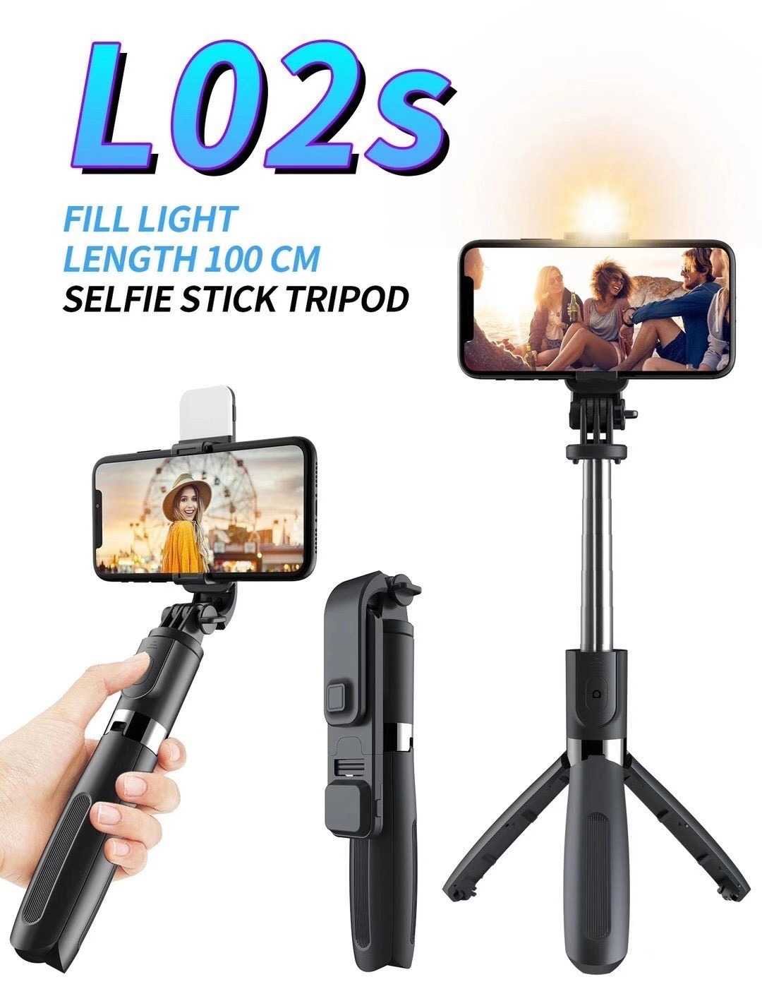 Selfie stick/stand τρίποδο με φακό - L02s - 882887