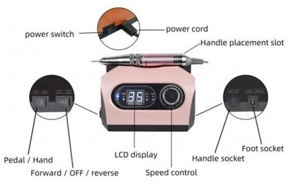 Ηλεκτρικός τροχός μανικιούρ-πεντικιούρ - VKN-DM717 - 581269 - Pink